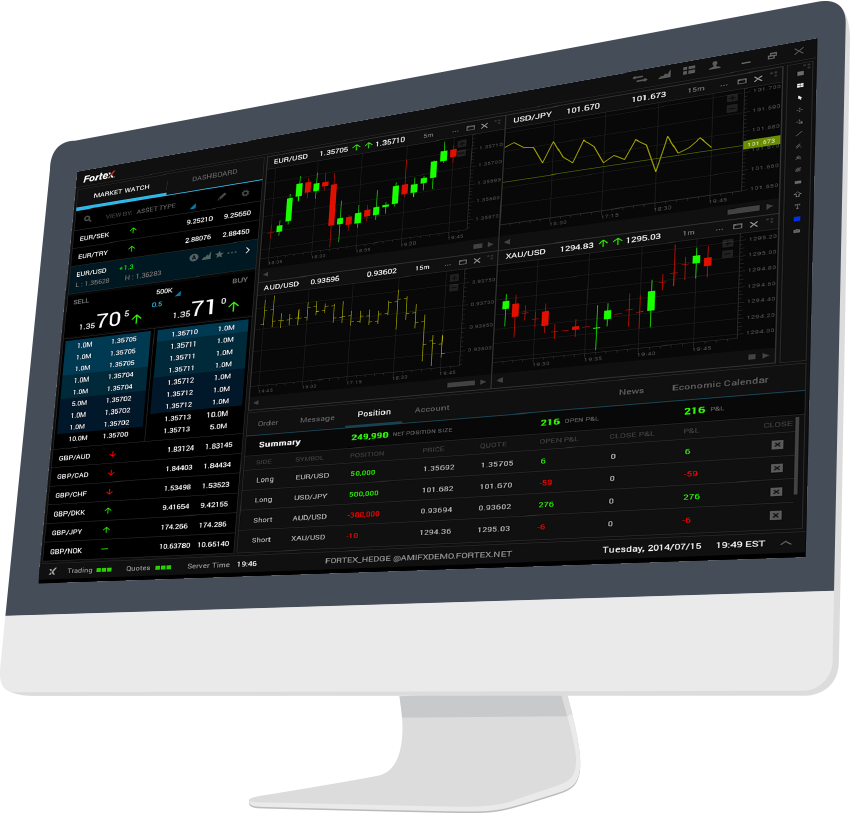 Fortex 6的直观界面以优化桌面，网页和移动交易而进行设计。并且支持算法交易。AlgoX算法交易引擎允许您编写自己的自动化交易策略脚本。